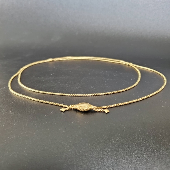 David Yurman Jewelry - David Yurman 18k Gold 38" Adjustable Box Chain Slider Necklace